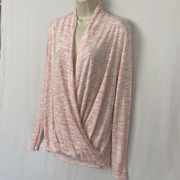 Saturday Sunday Anthropologie Surplice Sweater Women Large Space Dye Pastel Wrap - Picture 2 of 11